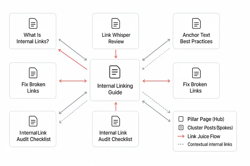 Cluster hub with link juice flow
