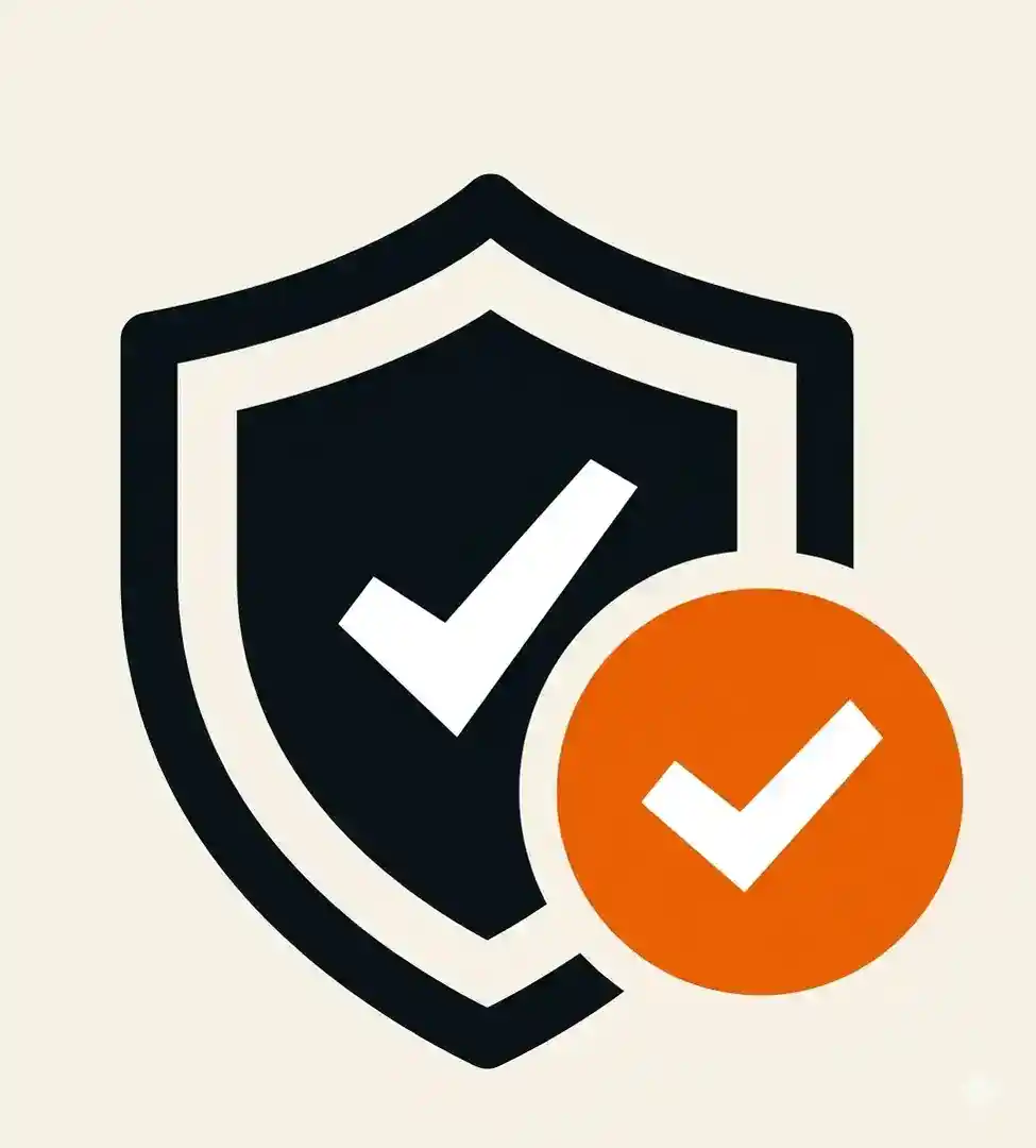 Security shield icon with checkmark, symbolizing website protection and safety.