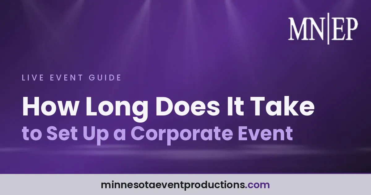 Read more about the article How Long Does It Take to Set Up a Corporate Event