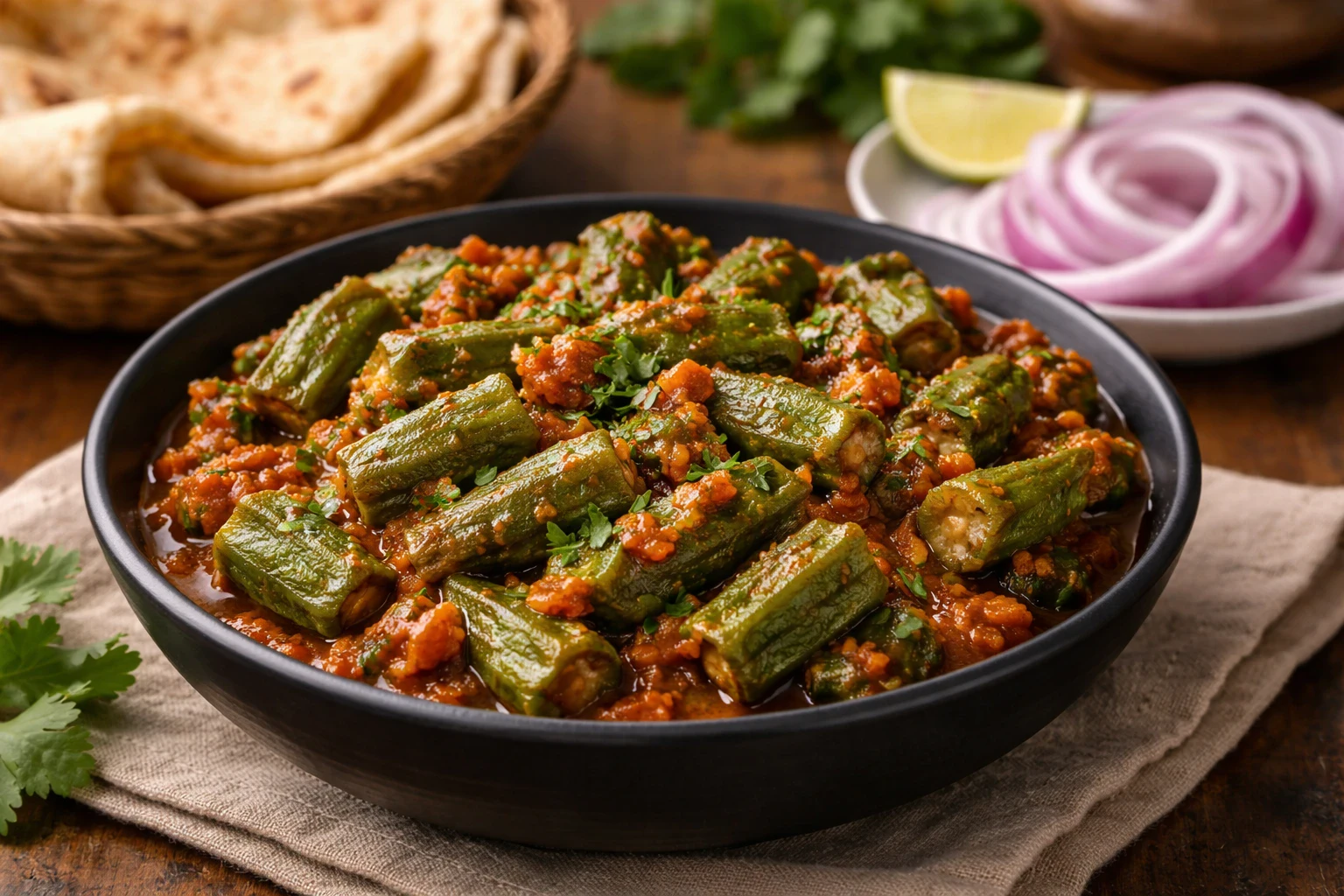restaurant style bhindi masala