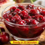 Homemade Cherry Compote Recipe in Hindi with fresh juicy cherries in a glass bowl.