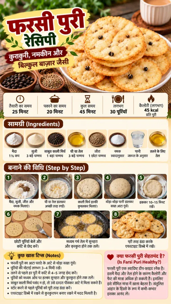 Farsi Puri Recipe in hindi Infographic