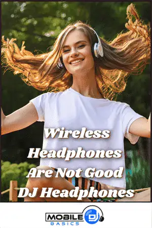 Young woman enjoying music with wireless headphones outdoors.