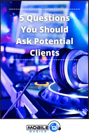 Mobile DJ setup with headphones and turntables at a vibrant event.