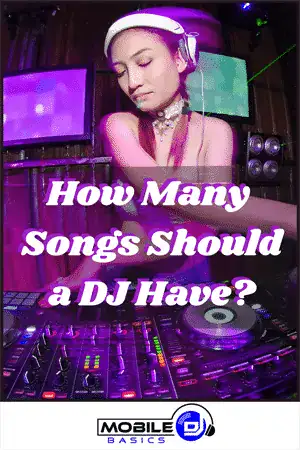 Young female DJ mixing music at a club with vibrant lighting and screens.