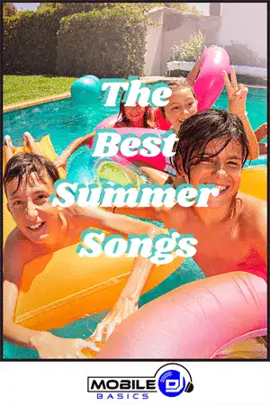 Kids enjoying summer pool party with floaties and bright sunlight.