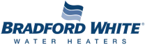 The Bradford White Water Heaters logo, featuring stylish blue and gray wave designs above the company name in bold capital letters. At Moore Home Services, we proudly install and service trusted water heater brands like Bradford White—delivering top-quality plumbing solutions you can rely on. Our team guarantees clean, professional service for all your HVAC, plumbing, and drain needs.