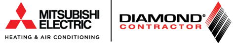 Mitsubishi Electric and Contractor logos displayed in sleek black and red, representing trusted HVAC solutions. At Moore Home Services, our clean-cut professionals deliver reliable heating, cooling, plumbing, and drain services—backed by industry guarantees you can count on.