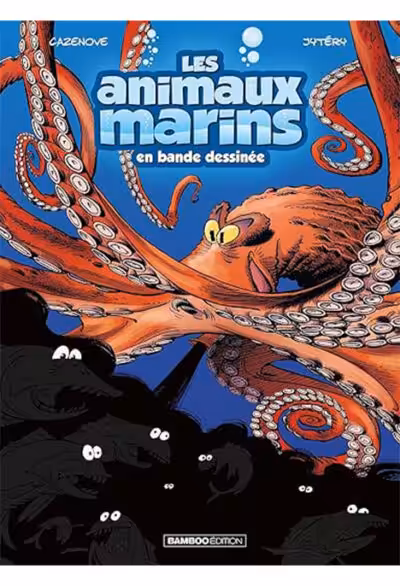 Une pieuvre géante anime la couverture de cette bande dessinée, plongeant le lecteur dans un univers marin fascinant. 🐙