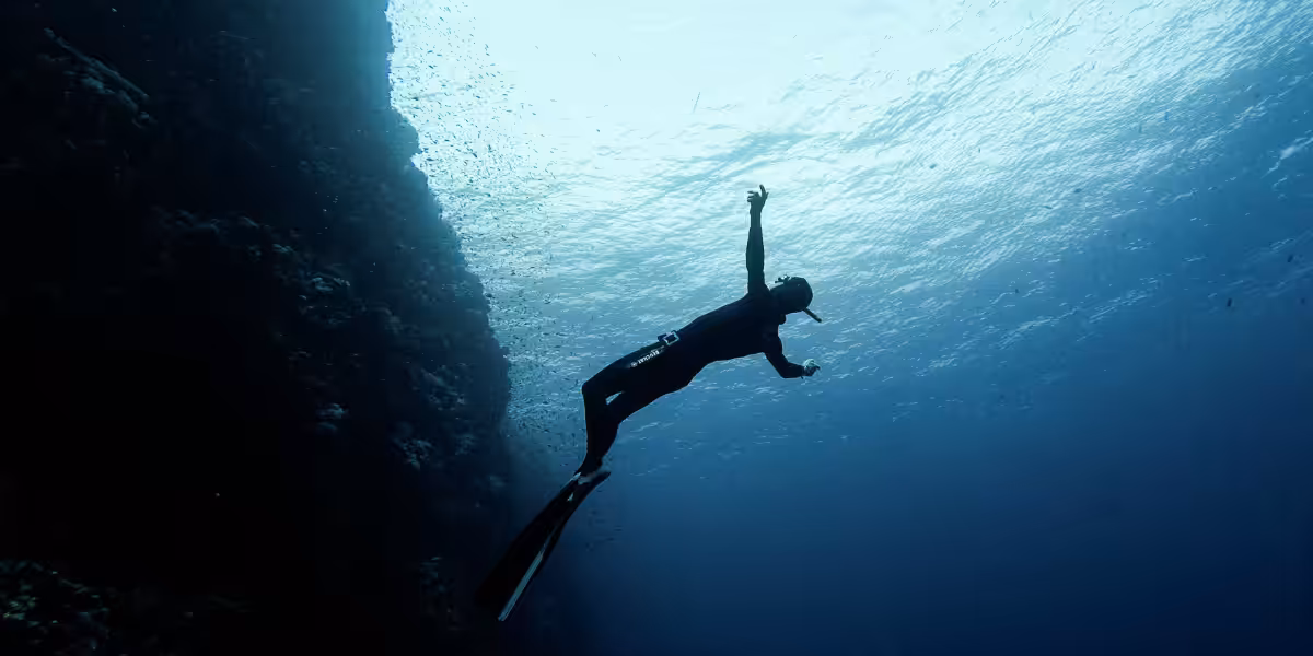 L'apnéiste Rémy Dubern en immersion
