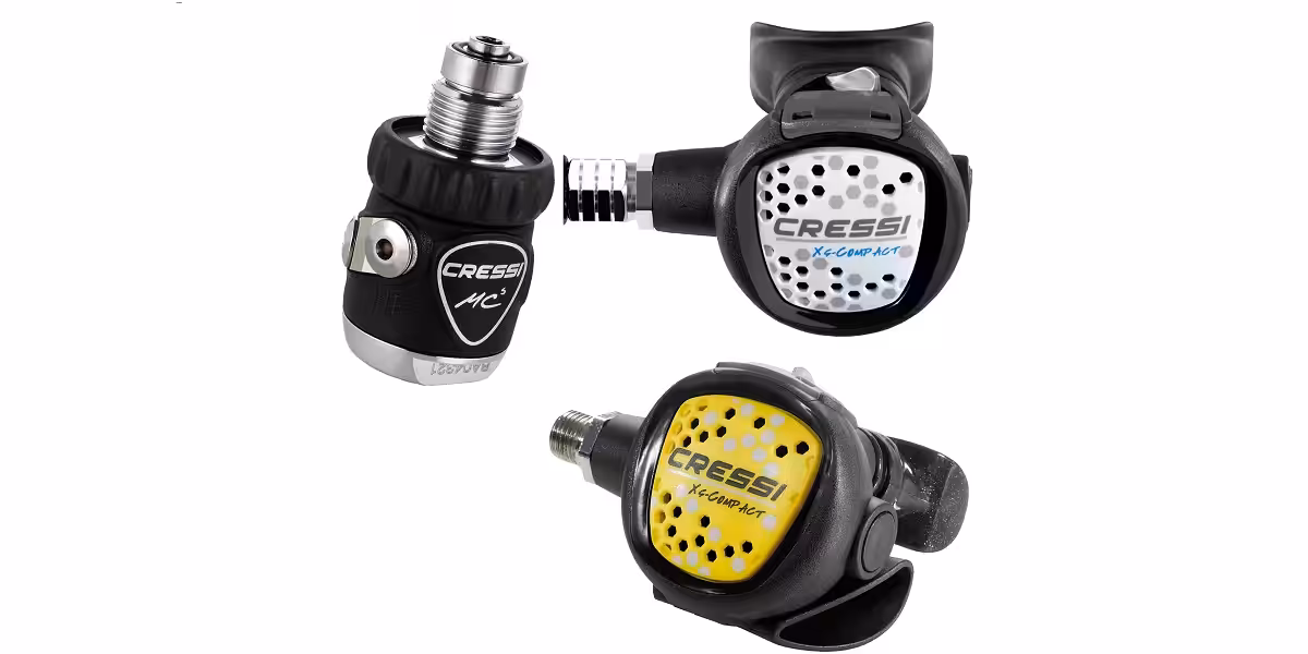 Détail des détendeurs de plongée Cressi pour une expérience sous-marine optimale.