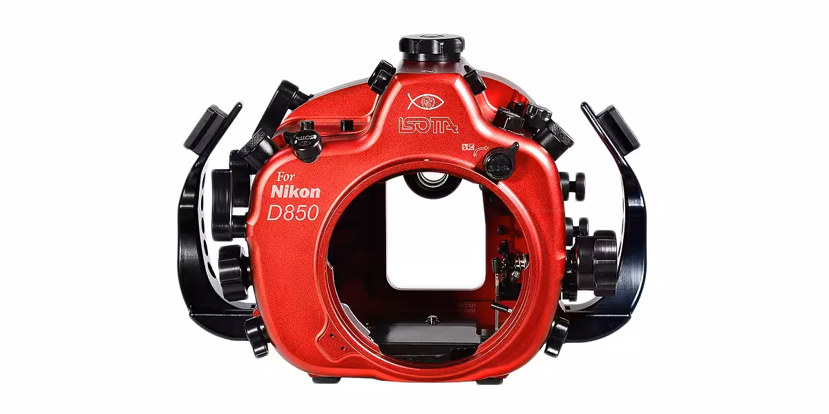 Boîtier sous-marin Isotta pour Nikon D850, idéal pour la photographie sous-marine.