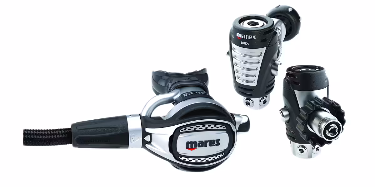 Détail des détendeurs Mares pour une plongée sous-marine sécurisée et agréable.