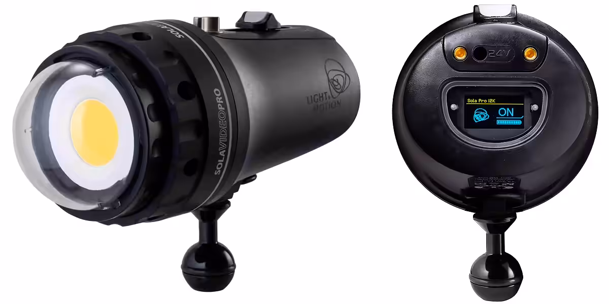 Projecteur sous-marin Sola Video Pro, idéal pour la vidéo et la photographie aquatique.