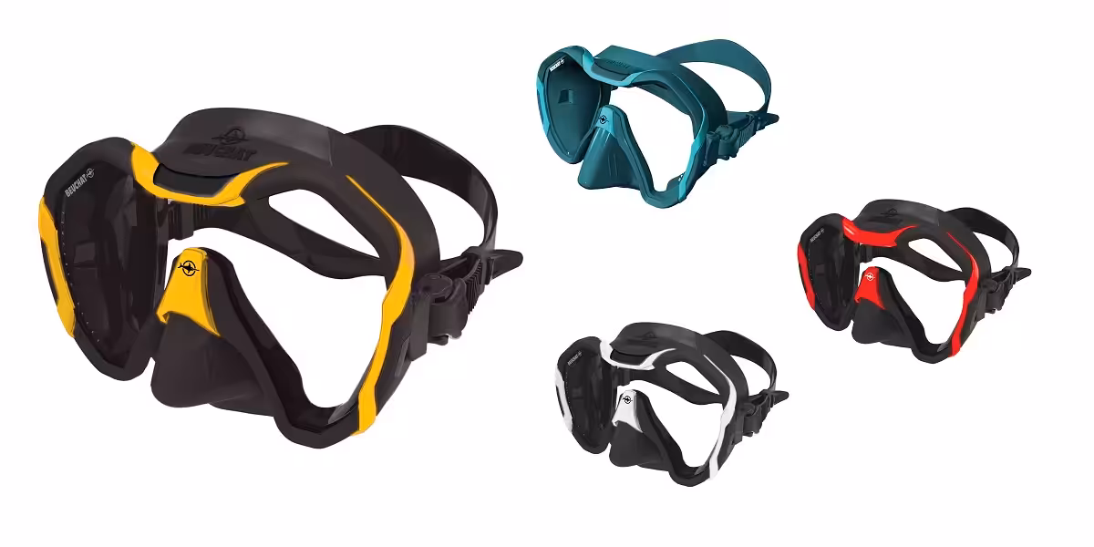 Masques de plongée modernes pour explorer le monde sous-marin en toute sécurité et confort.