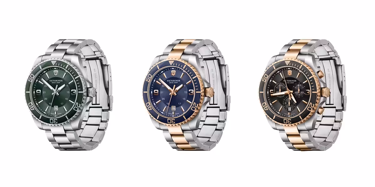 Montres Victorinox étanches, design élégant, parfaites pour les passionnés de plongée sous-marine.