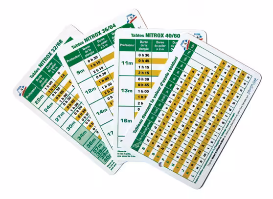 Tables de décompression pour la plongée au Nitrox