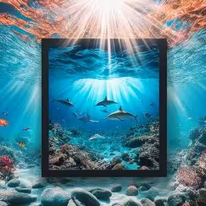 Plongée au cœur d'un récif vibrant, où les requins évoluent gracieusement sous les rayons du soleil, symbole d'aventure ma...