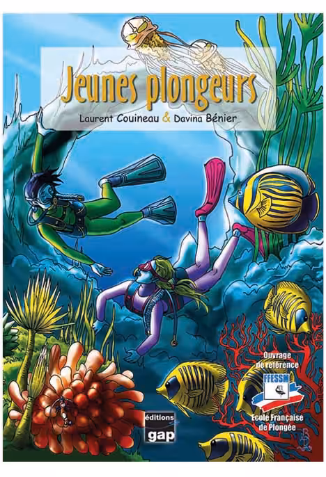 Des jeunes plongeurs explorent un récif coloré, entourés de poissons tropicaux, illustrant l'émerveillement du monde sous-...