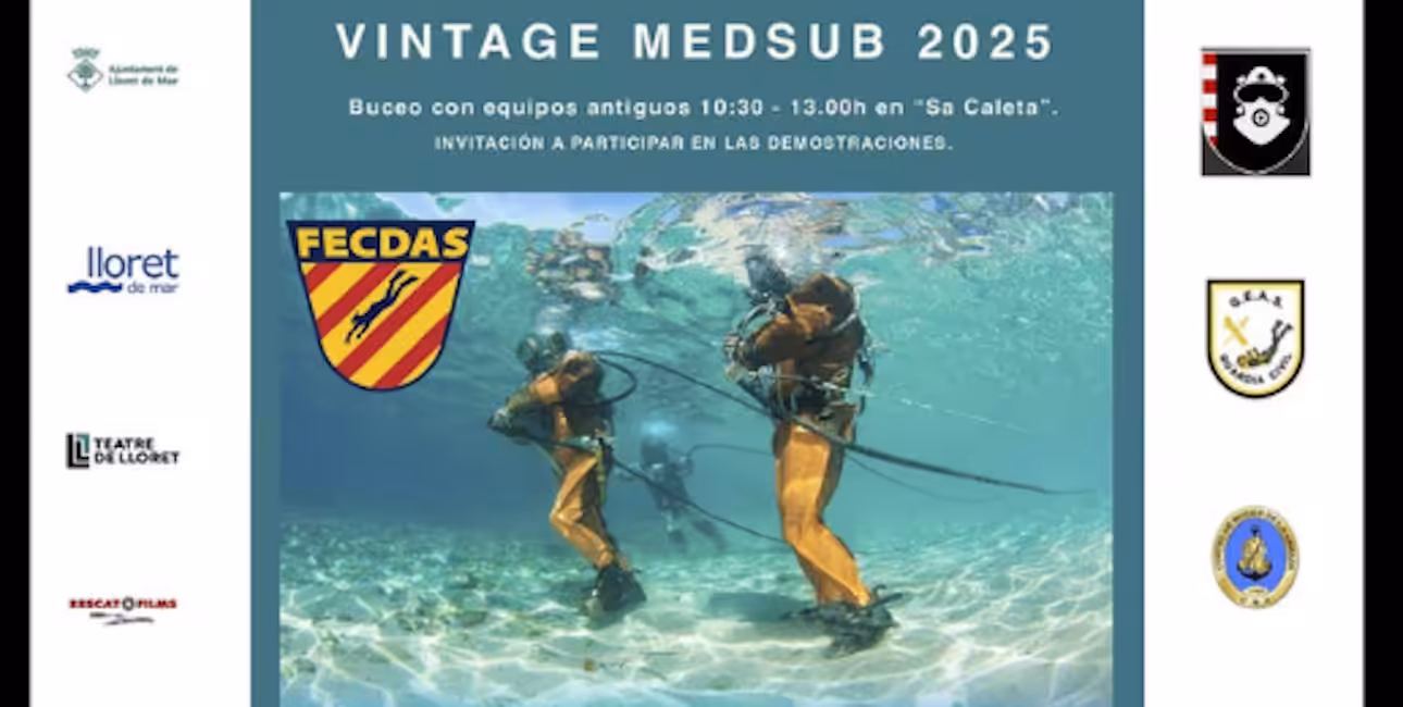 Plongée rétro à Lloret de Mar : explorez l'histoire sous-marine avec des équipements anciens lors du Vintage MedSub 2025. ...