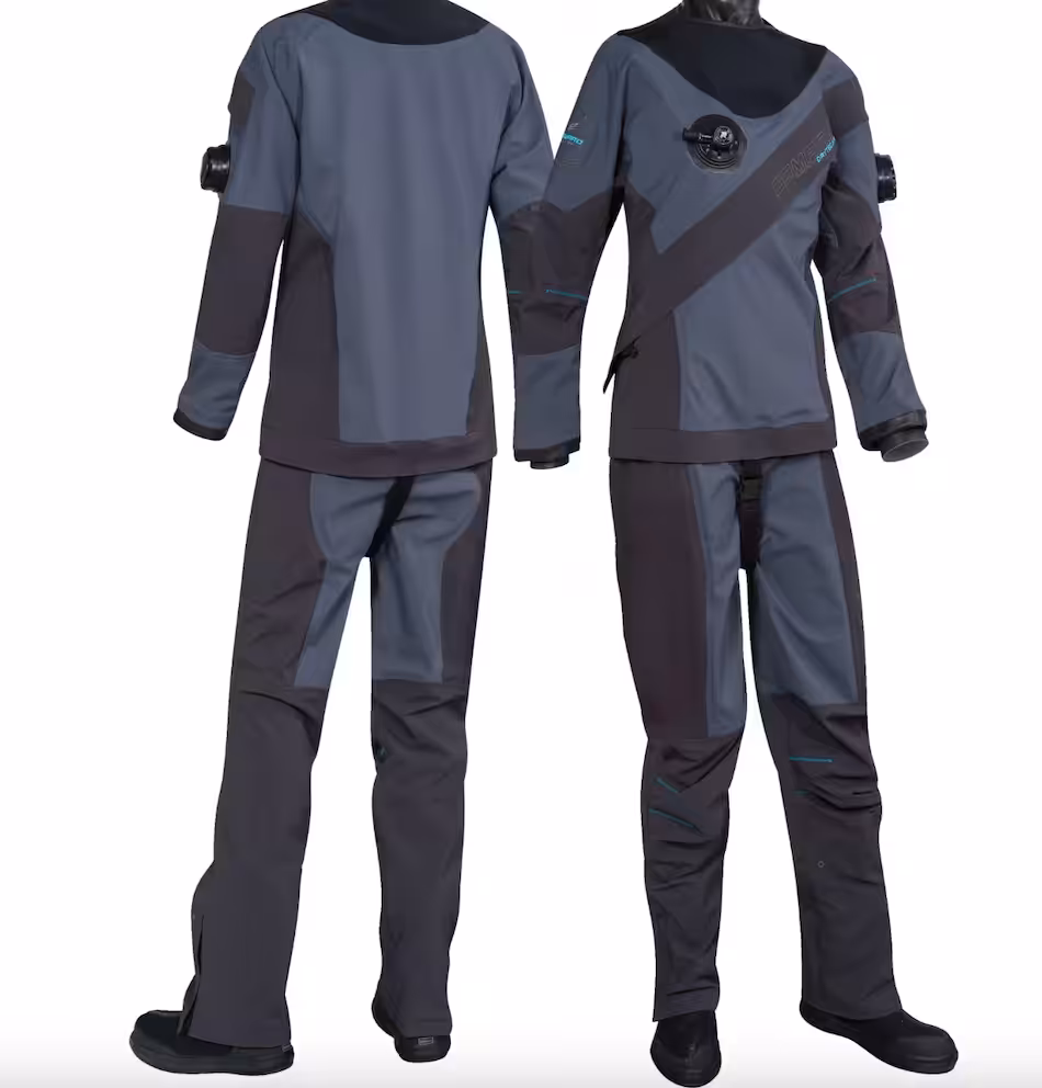 Une combinaison de plongée moderne, idéale pour explorer les fonds marins en toute sécurité.