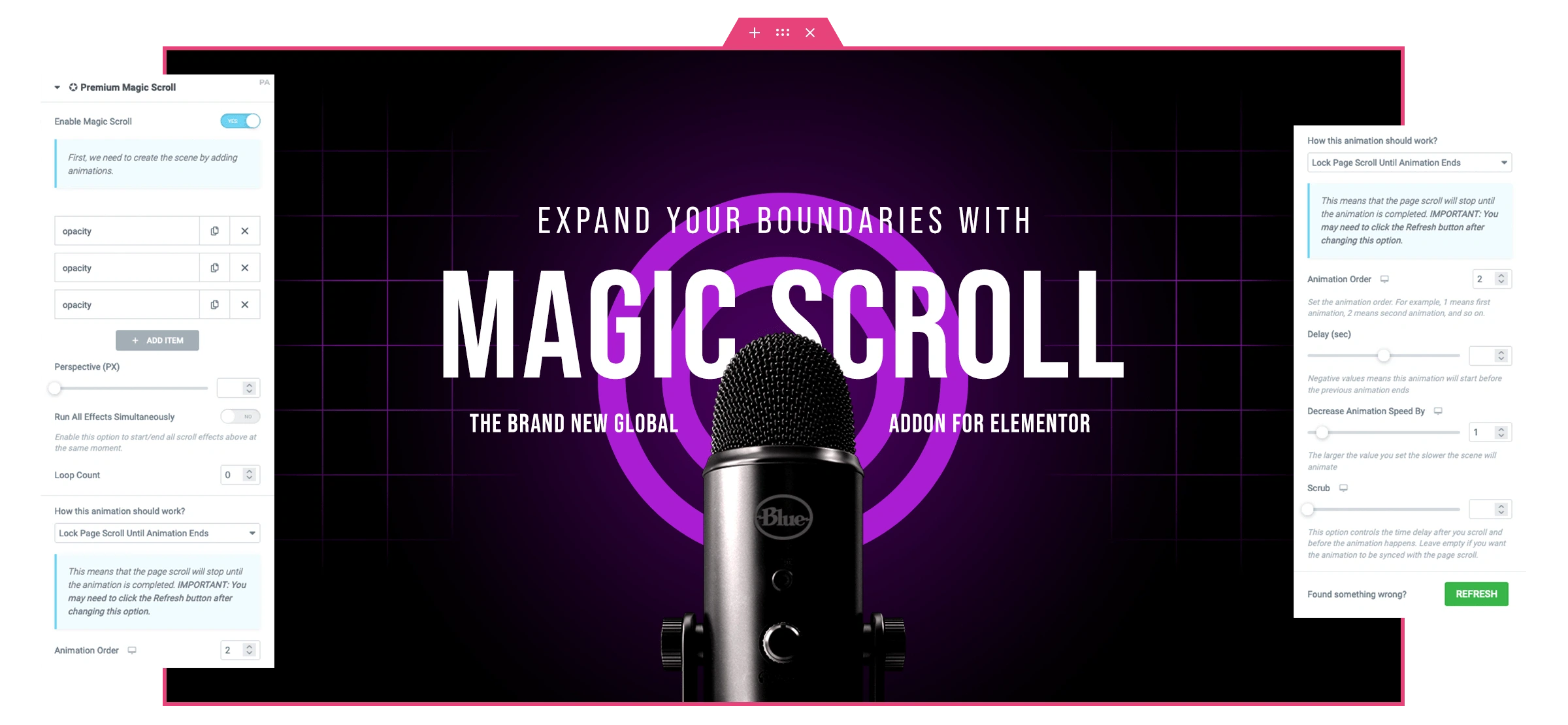 elementor magic scroll global addon 1