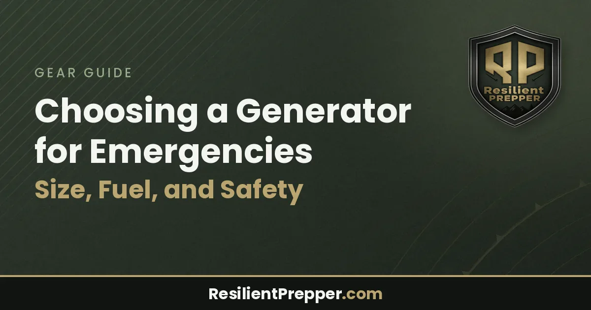 Choosing a Generator for Emergencies: Size, Fuel, and Safety