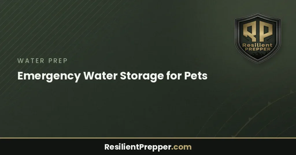 Emergency Water Storage for Pets