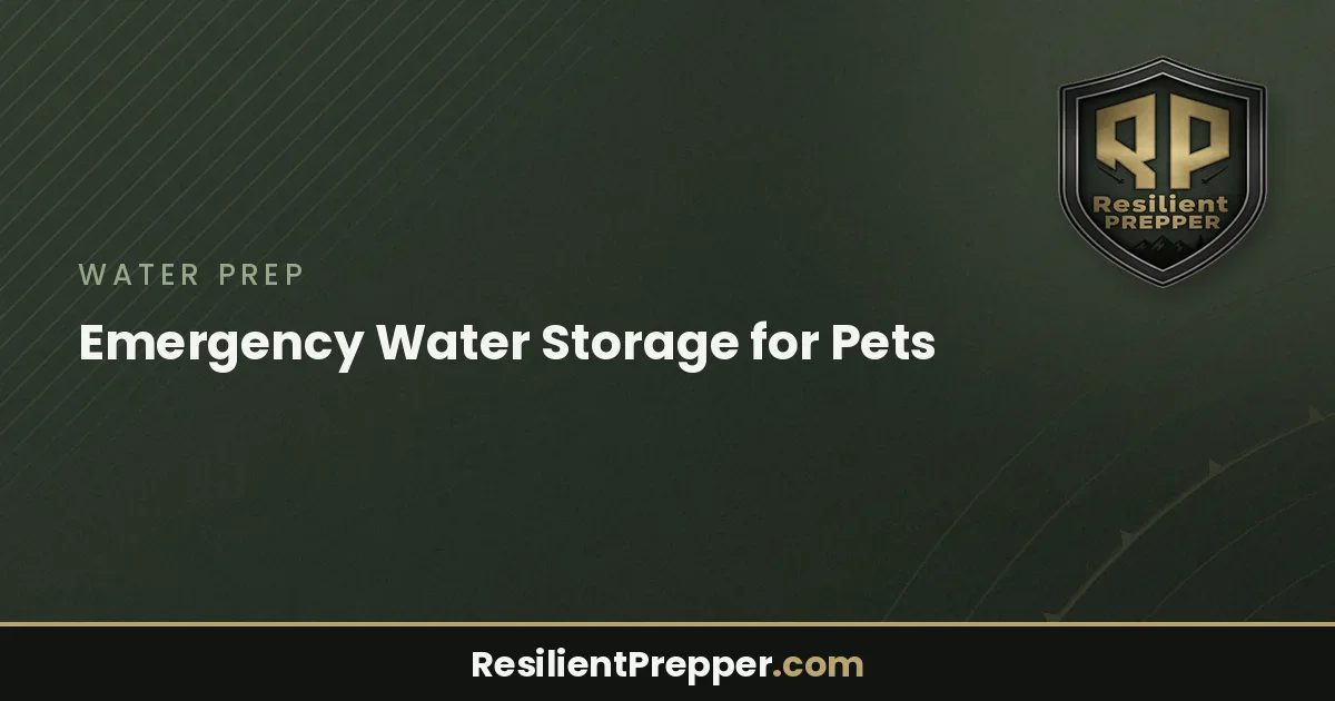 Emergency Water Storage for Pets
