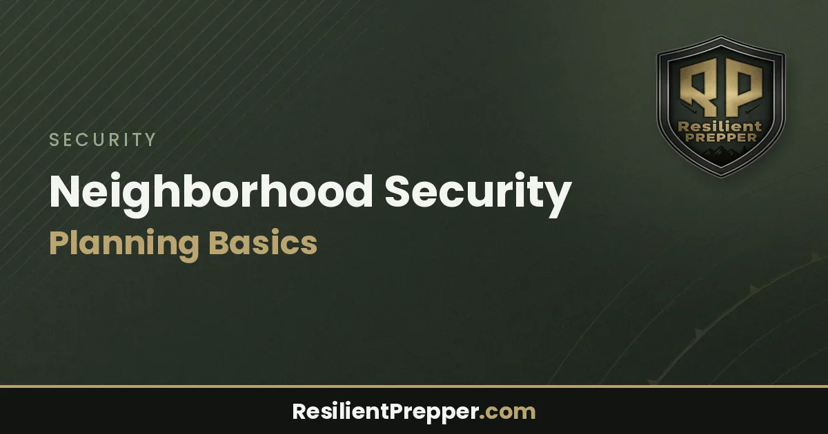 Neighborhood Security Planning Basics