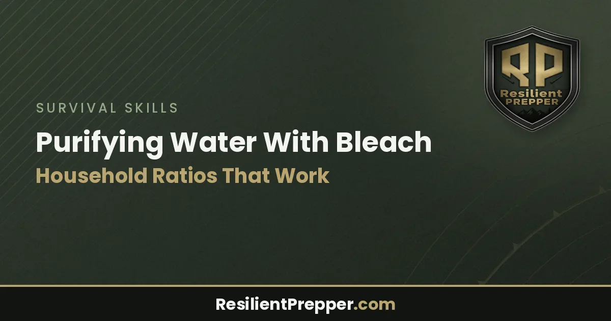 Purifying Water With Bleach: Household Ratios That Work