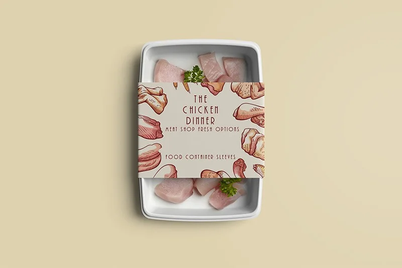 Meat Shop and Food Container Sleeves - Custom Printing Meat Shop and Food Container Sleeves - Custom Printing