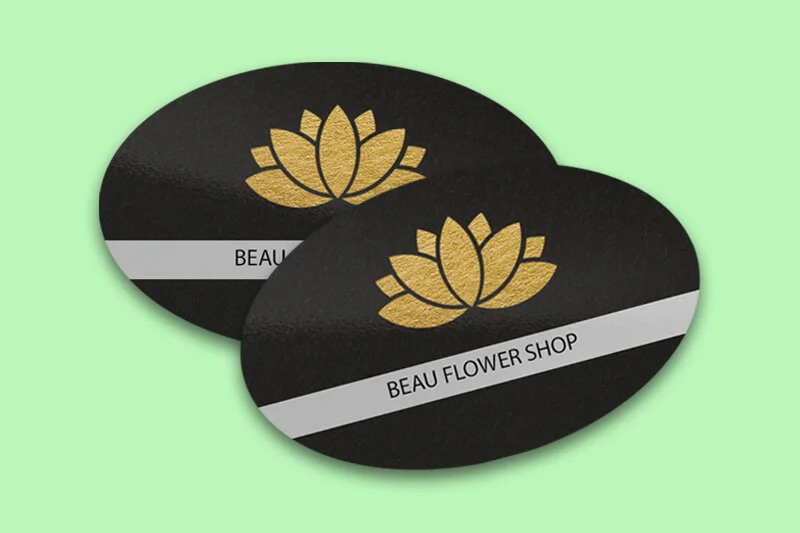 Oval-black-business-card-printing with foil- same day printing Oval-black-business-card-printing with foil- same day printing