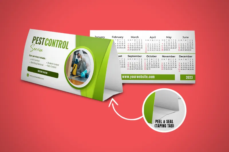 Peel and Seal Desktop Tent Calendar Same Day Printing 1