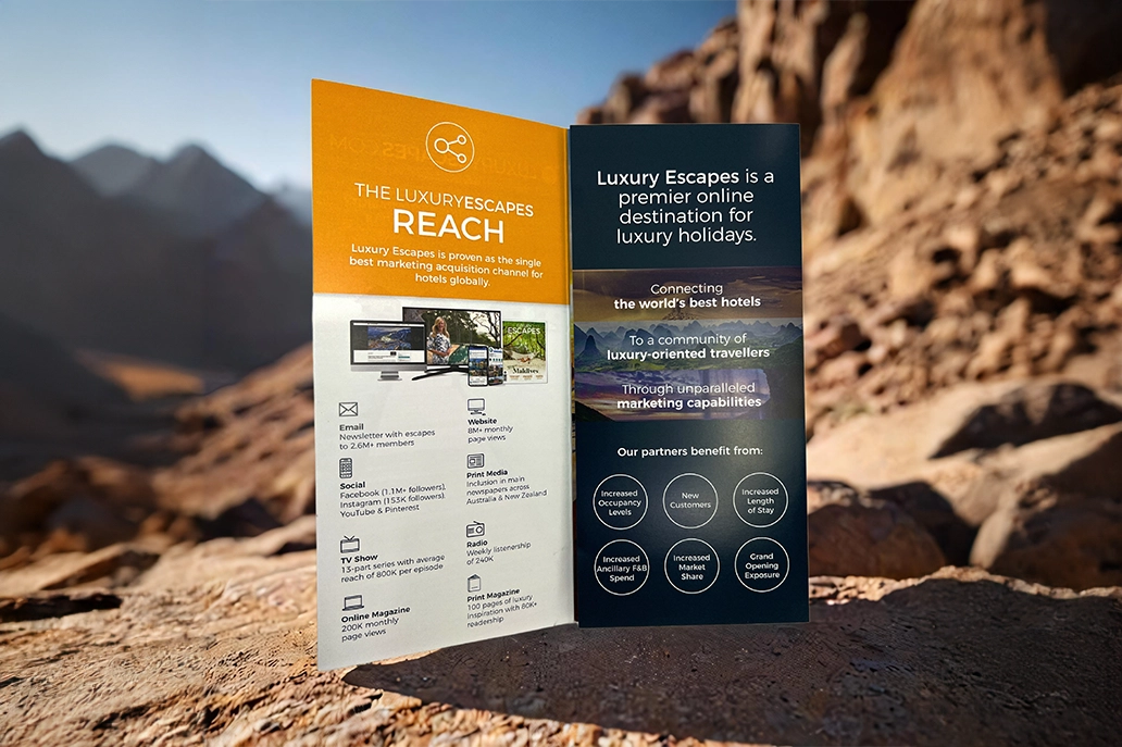 6pp DL brochure roll fold in matt coated stock