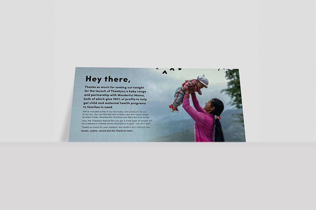 A6 folded flyer with gloss lamination