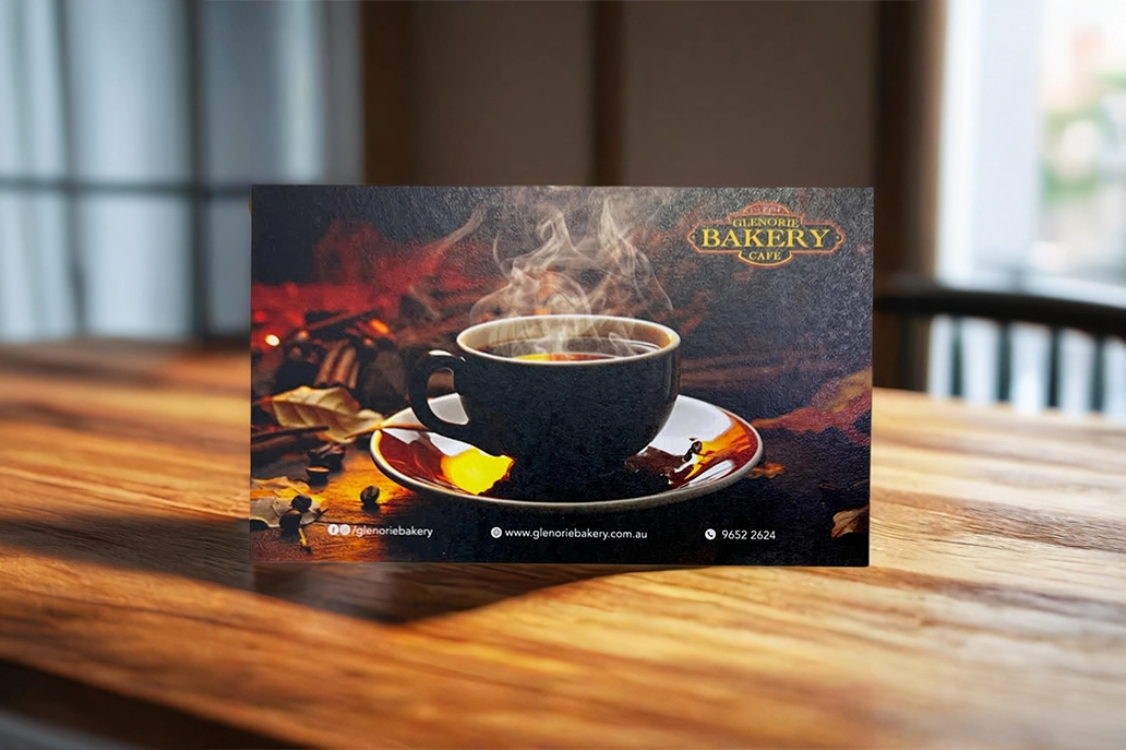 Business card in traditional size made from uncoated stock
