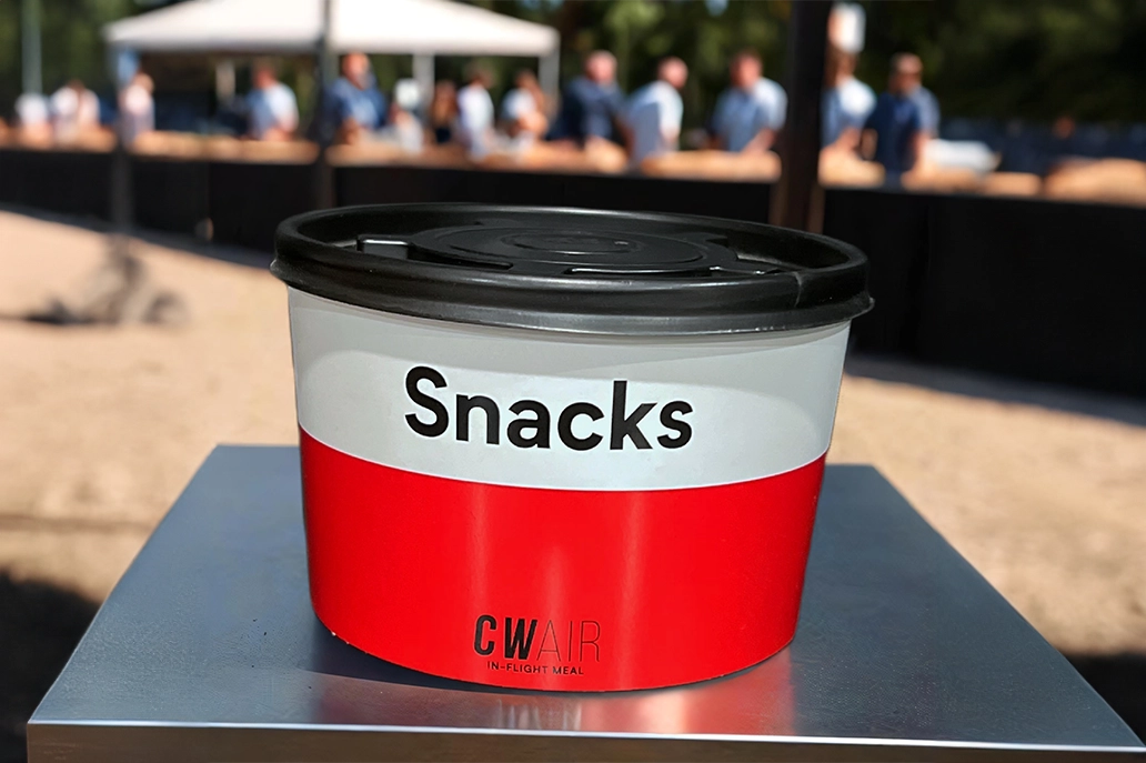 Food container sleeves with matt coated stock in die cut finish