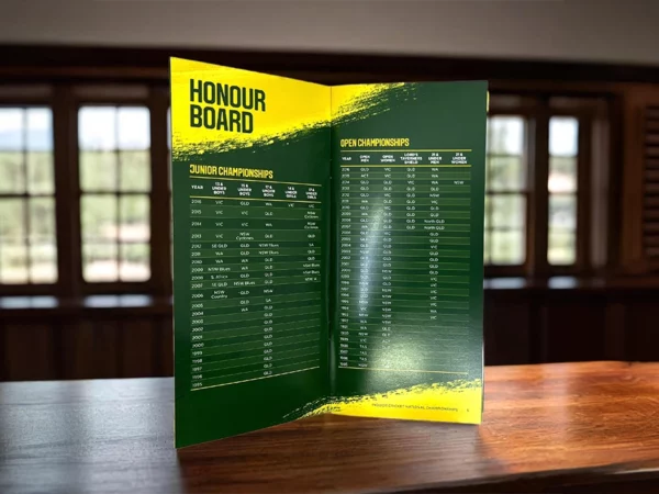DL saddle stitch book in gloss coated lamination