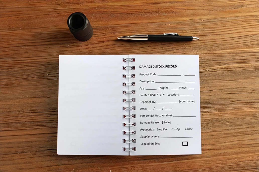 Twin loop booklet in open view