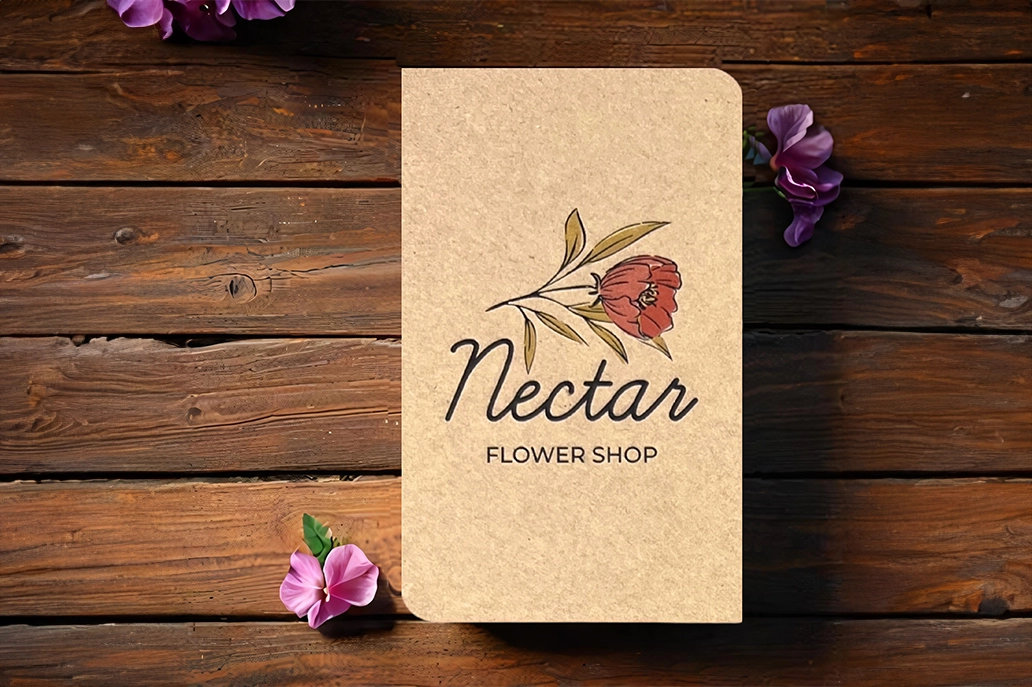 2 round corner kraft business card