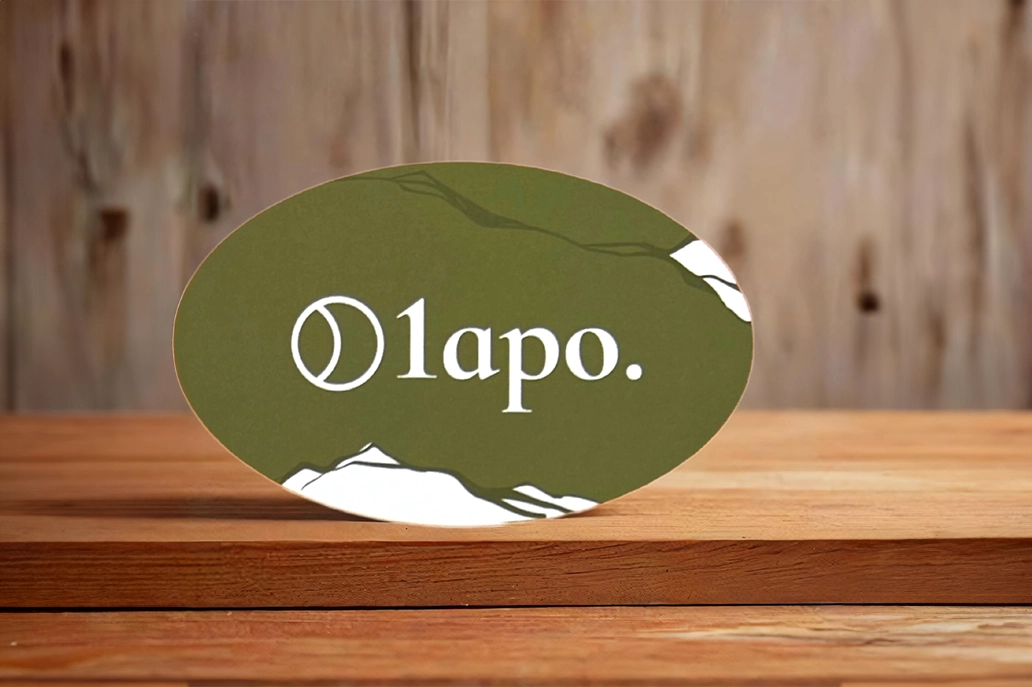 Oval business card in matt coated stock
