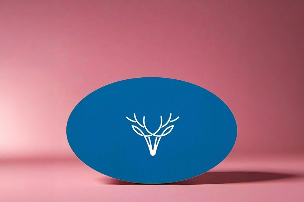 Oval business card in matt coated stock