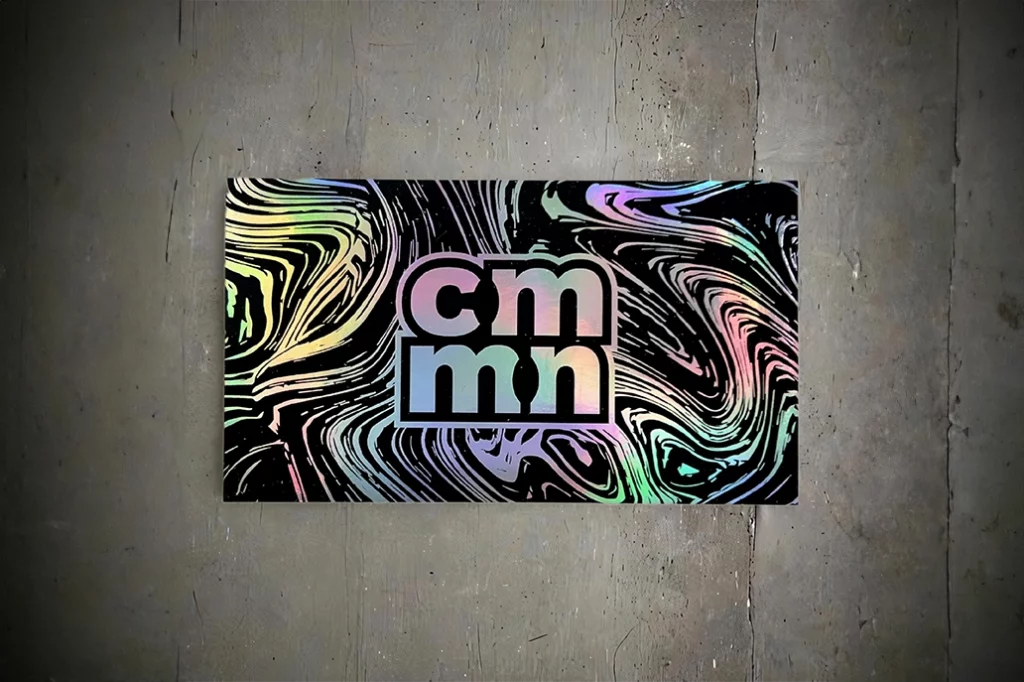 Business_Card_SC_F-HG_VL Business card with illusion holographic foiling in soft touch velvet lamination