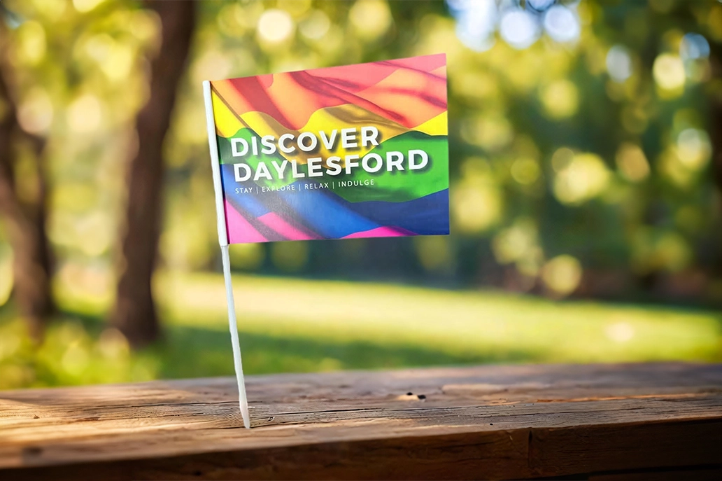 Hand flag for Discover Daylesford