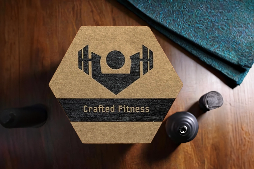 Hexagon kraft business card