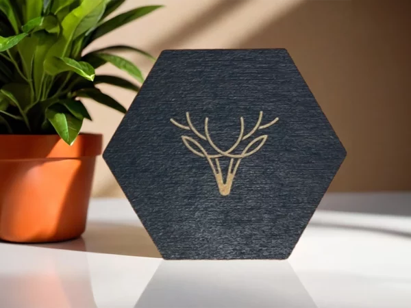 Hexagon kraft business card