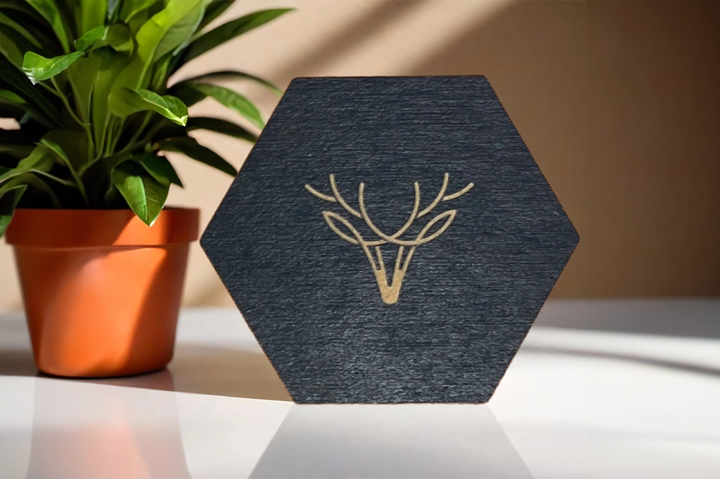 Hexagon kraft business card