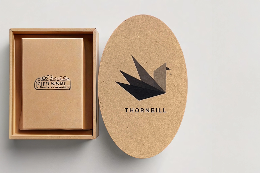 Kraft oval business card