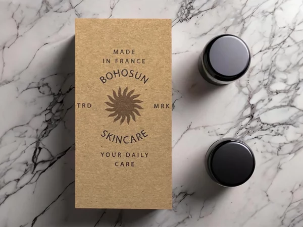Kraft business card in straight cut shape